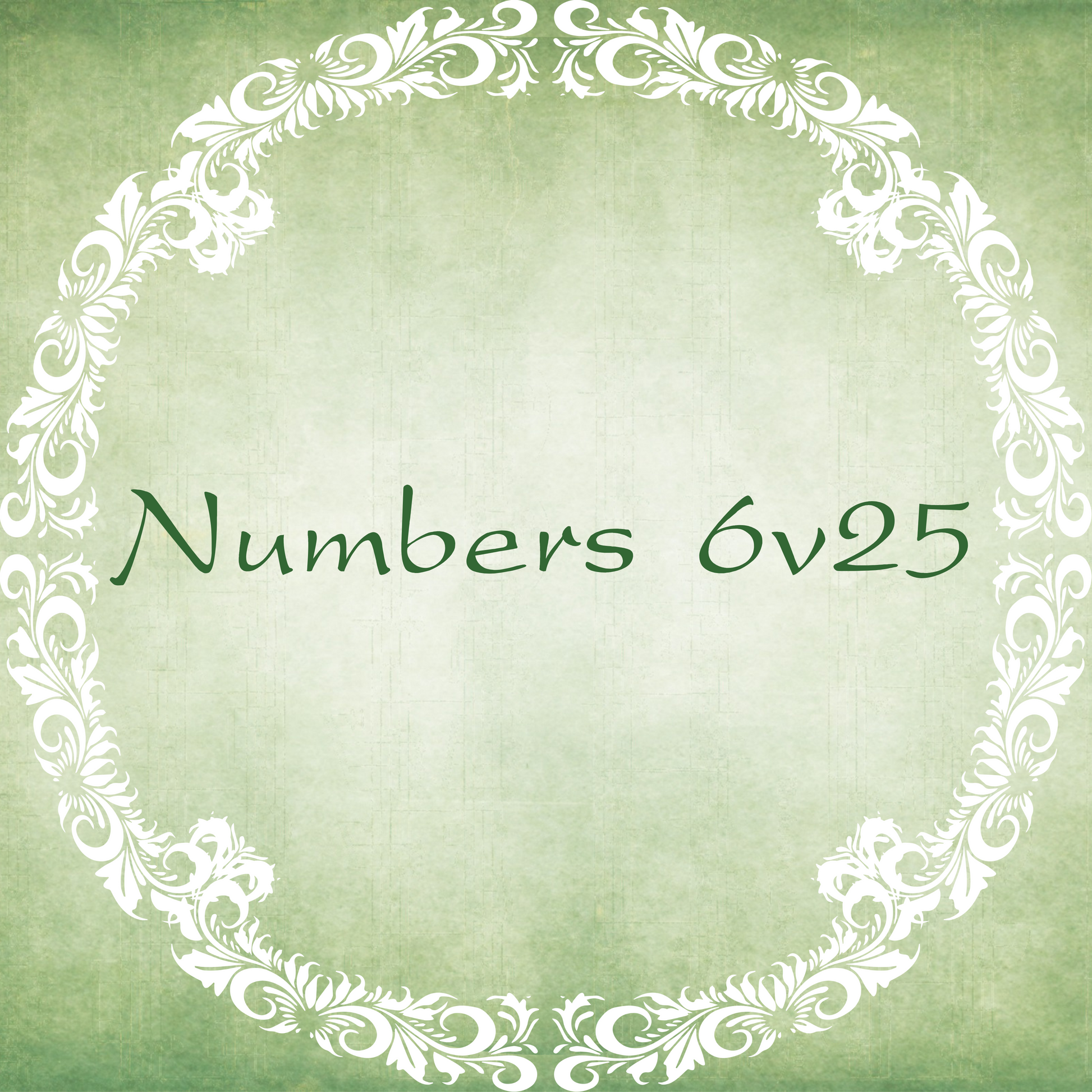 Image displaying the words Numbers 6v25