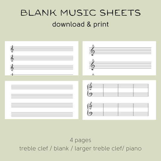 Preview of printable blank music sheets