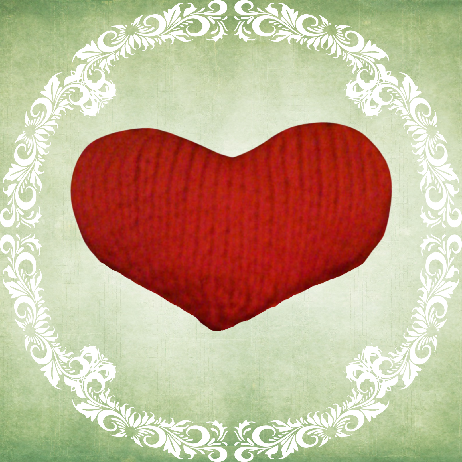 Image displaying finished heart plushy.