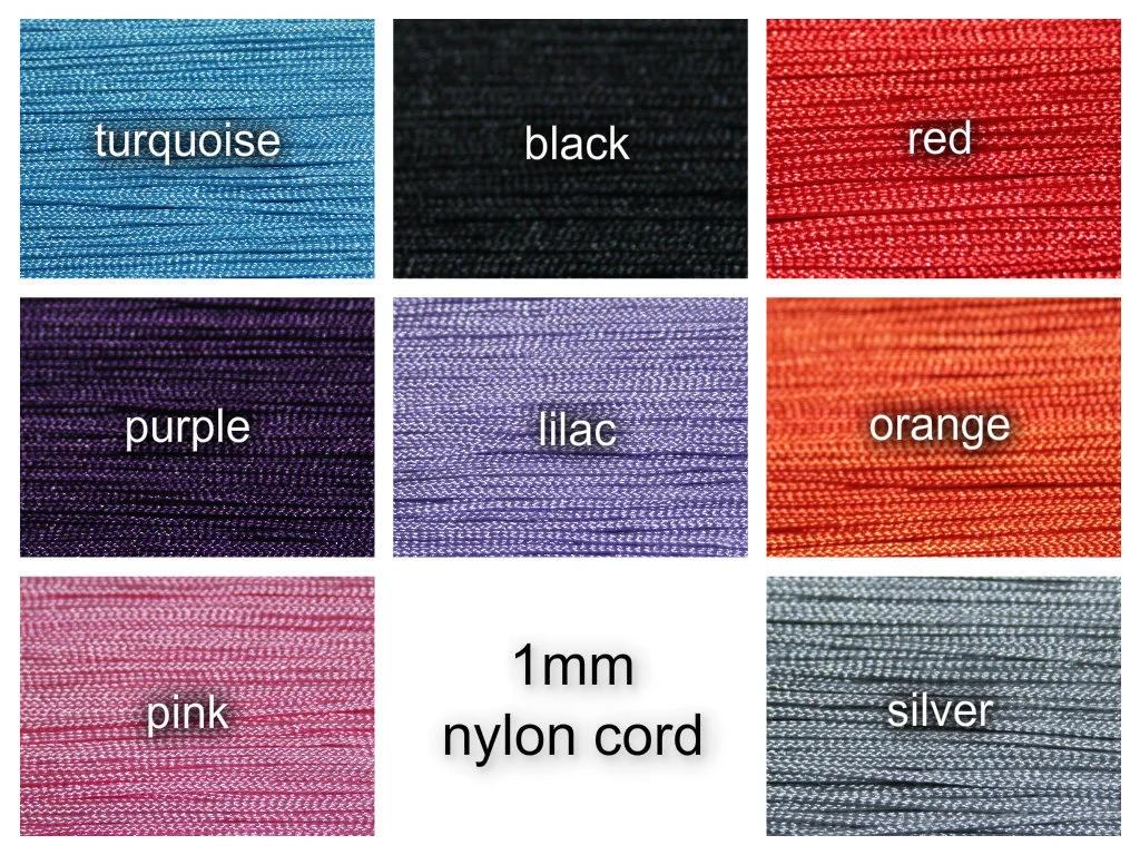 Image showing all cord colours available to create the Bible verse bracelets